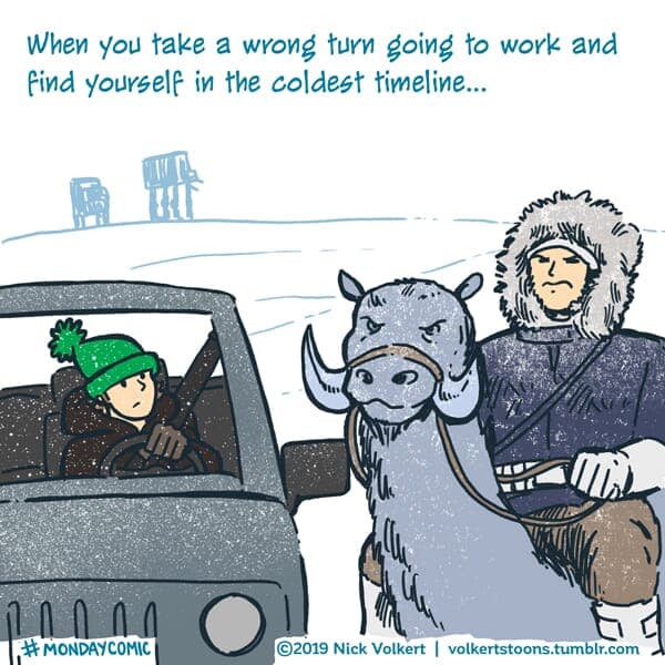 Coldest Timeline - Part 1 | Monday Comic | Nick Volkert A man accidently finds himself by Han Solo on Hoth. - Part 1