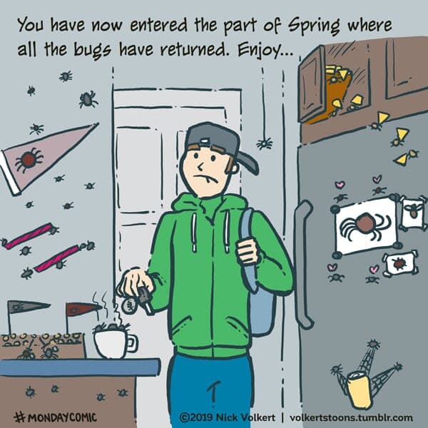 Bug Season - Part 1 | Monday Comic | Nick Volkert Bugs infest a single man's home. - Part 1