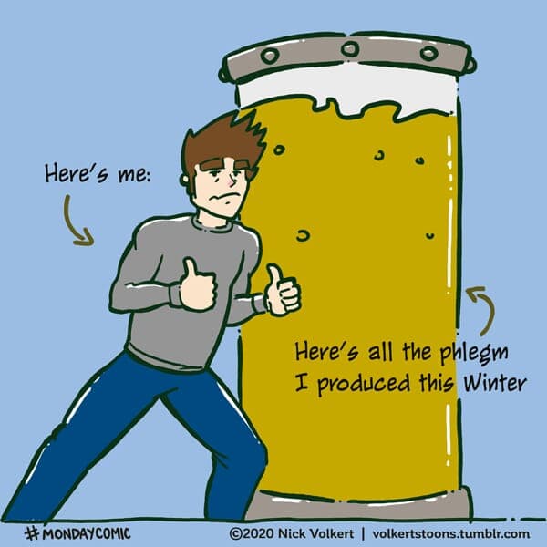 Phlegm - Part 1 | Monday Comic | Nick Volkert A man displays his mucus for the viewer. - Part 1