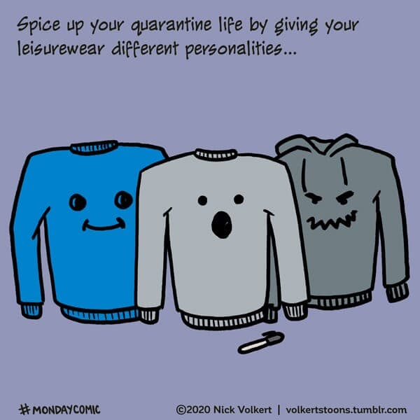 Personalities - Part 1 | Monday Comic | Nick Volkert A group of crewnecks with funny faces. - Part 1
