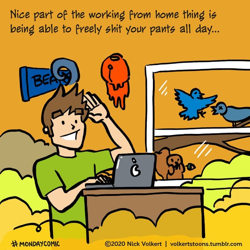 Gas - Part 1 | Monday Comic | Nick Volkert A man works from home during quarantine freely passing gas. - Part 1