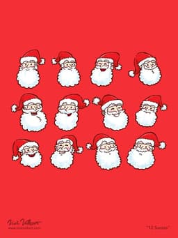 Twelve Santas | Nick Volkert Twelve happy Santa Claus faces.