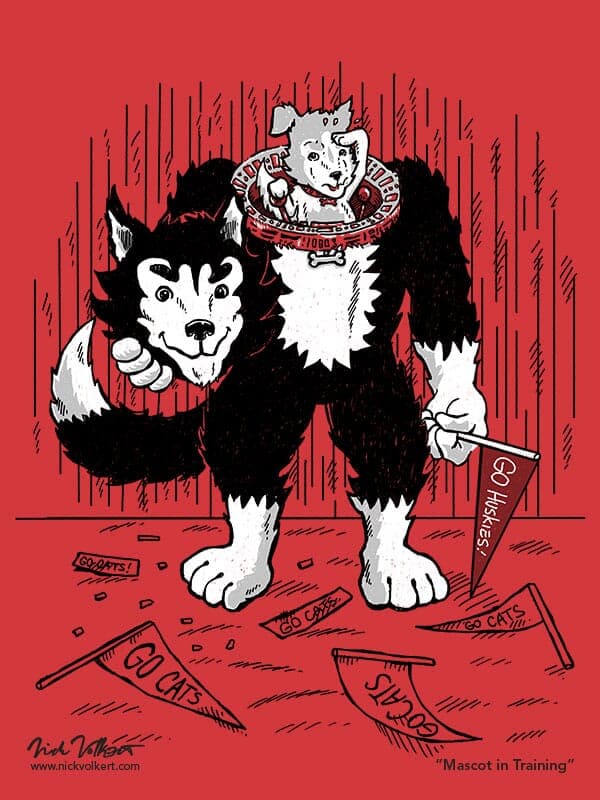 Mascot In Training | Nick Volkert A huskie puppy operates a mascot robot until he's big and strong to become a mascot himself