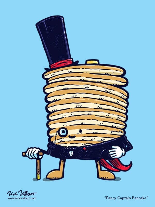 Fancy Captain Pancake | Nick Volkert Captain Pancake is dressed in formal wear.