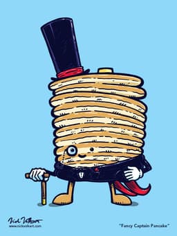 Fancy Captain Pancake | Nick Volkert Captain Pancake is dressed in formal wear.