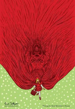 Going To Grandmother's House | Nick Volkert Little Red Riding Hood approaches the viewer as her large cape reveals the Big Bad Wolf.