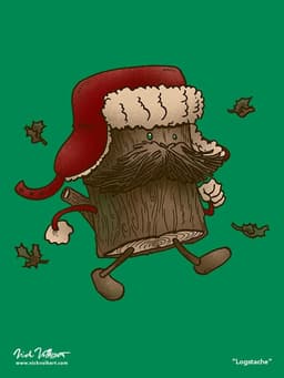 Logstache | Nick Volkert A log with a mustache walks by.
