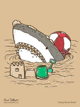 Sandy Beach Shark | Nick Volkert A shark emerges from the water a bit too far inland