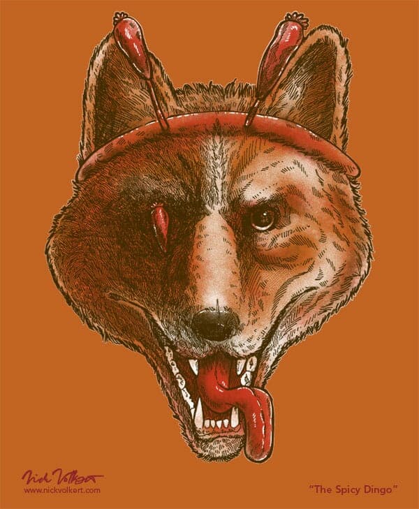 The Spicy Dingo | Nick Volkert A super spicy dingo with a pepper hairpiece.