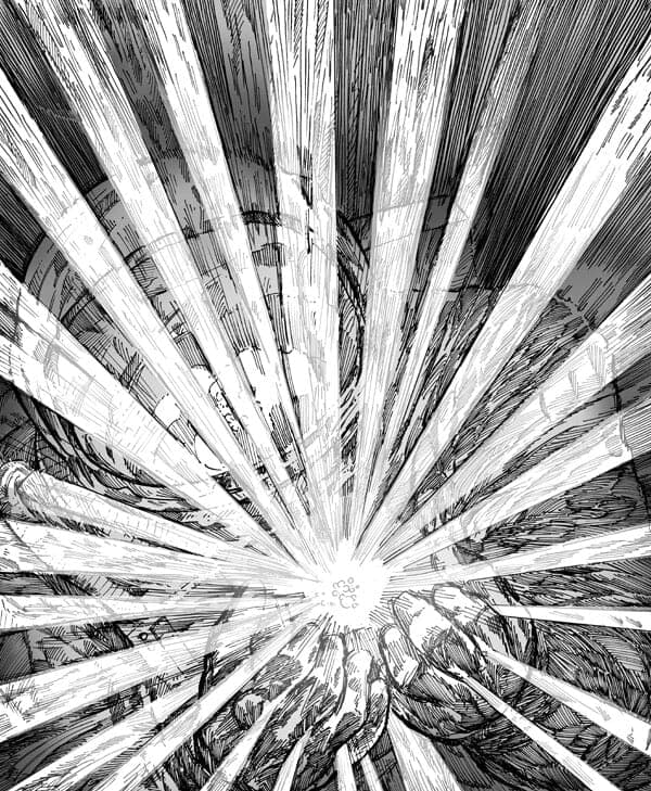 White Out | Nick Volkert An astronaught holding a particle that is exploding with light.