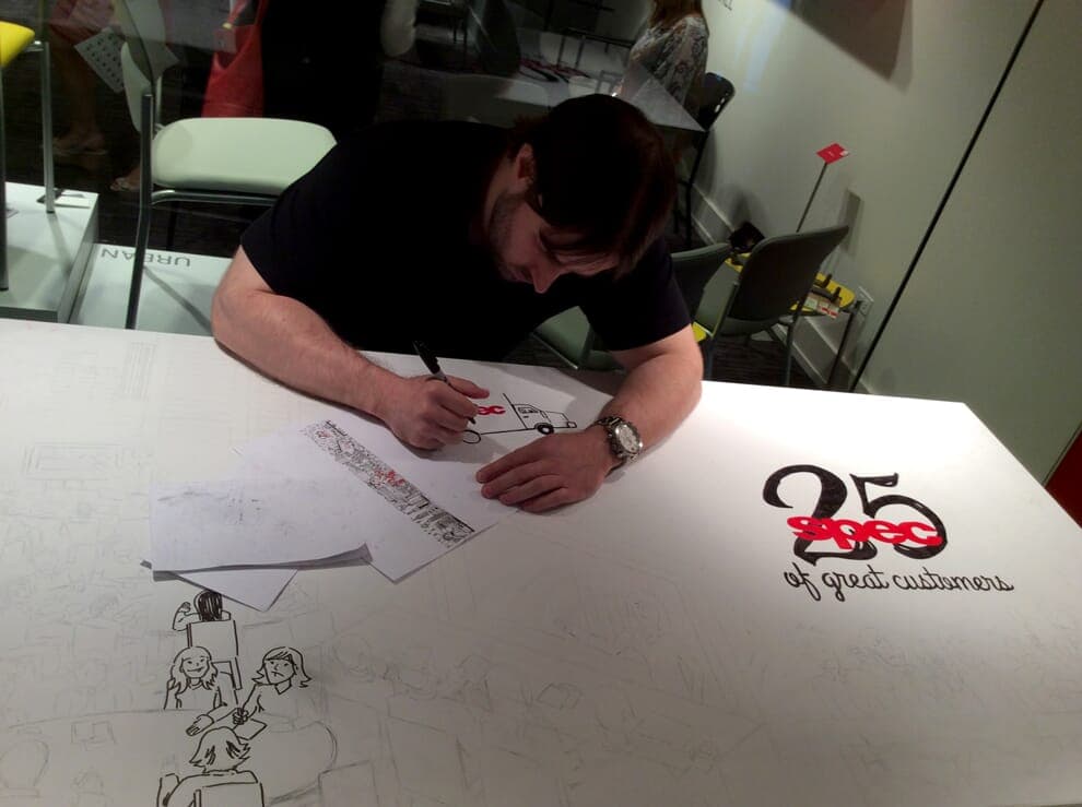 Spec Mural | Nick Volkert Complete mural for Spec Furniture in the Merchandise Mart