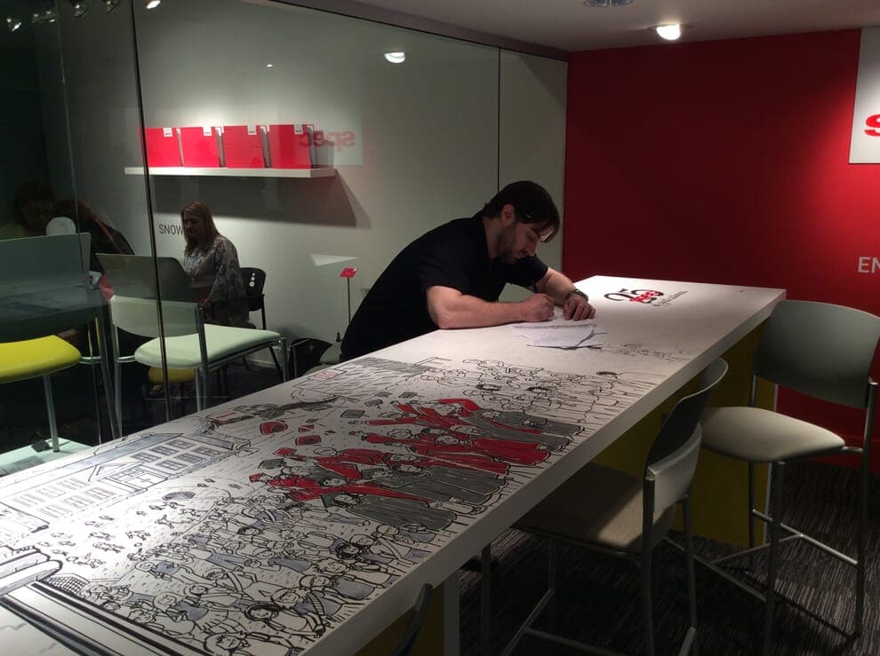 Spec Mural | Nick Volkert Complete mural for Spec Furniture in the Merchandise Mart