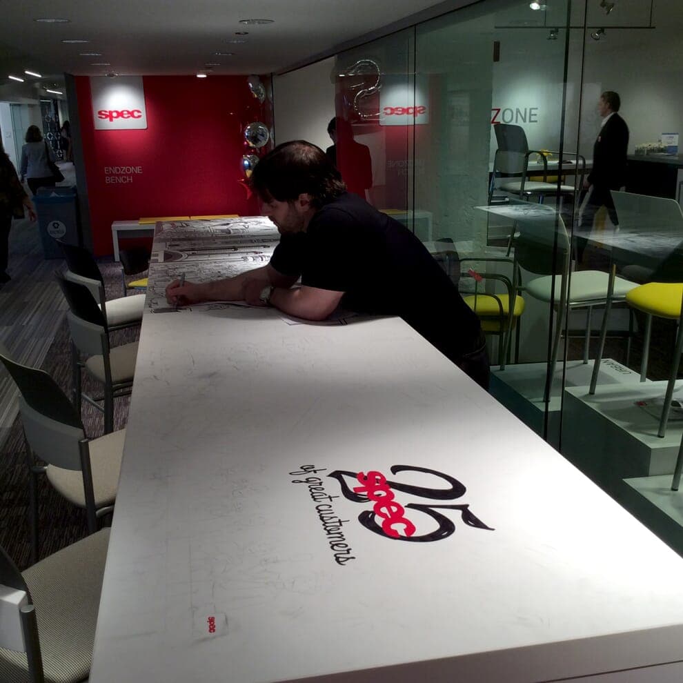 Spec Mural | Nick Volkert Spec Furniture mural in the Merchandise Mart