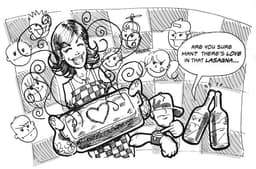 Beer:30 | Nick Volkert A 1950s housewife presents a casserole to some tipsy college kids.